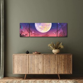 Obraz - Kobieta i pies w pełni księżyca (170x50 cm)