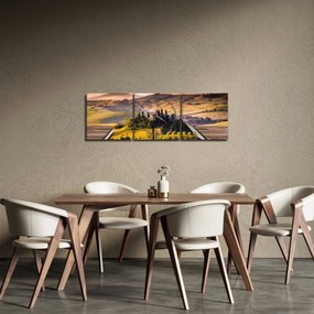 Obraz krajobrazu w książce (z zegarem) (90x30 cm)