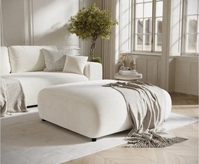 Puf w tkaninie welwetowej Zanzibar - 110x110 cm - kremowy