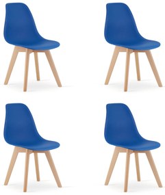 Niebieskie krzesło KITO z bukowymi nogami
