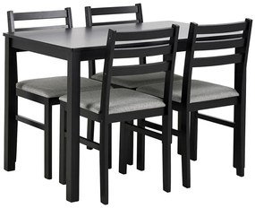 Zestaw stołu jadalnianego i 4 krzeseł EMILY – czarny