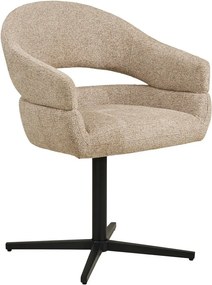 Beżowy tapicerowany fotel jadalniany z podłokietnikami Dover – House Nordic