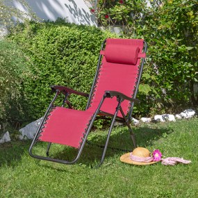 Fotel ogrodowy rozkładany Relax bordowy PATIO