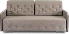 Sofa Rozkładana z Funkcją Spania VIVO Dwuosobowa Beżowa Glamour do Salonu