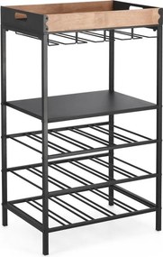 Czarna metalowa szafka na wino liczba butelek 15, 48,5x84,5x34 cm Isaac – Yes Everyday