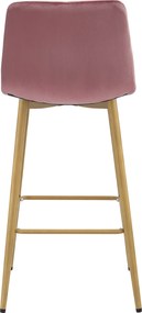 Ciemnoróżowy hoker NADO VELVET z nogami w dekorze dąb