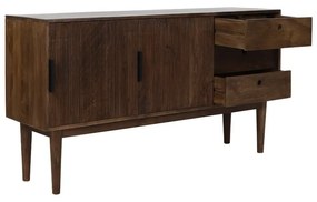 Ciemnobrązowa niska komoda z litego drewna 150x80 cm Bitika – Light &amp; Living