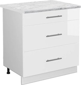 Szafka dolna do kuchni biały wysoki połysk 80x60x82 fame-line
