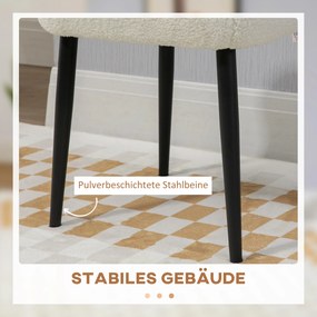 HOMCOM Pufa Kwadratowa do Makijażu Kaszmir Kremowobiały 42x42x47cm | Aosom PL