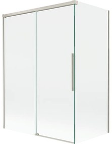 Mexen Rox parawan nawannowy 2-skrzydłowy rozsuwany 120 + 70 x 150 cm, transparent, nikiel szczotkowany - 8C9-120-070-97-00