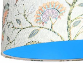 Niebieska lampa wisząca w kwiaty nad stół - 3X S385 C0-F77