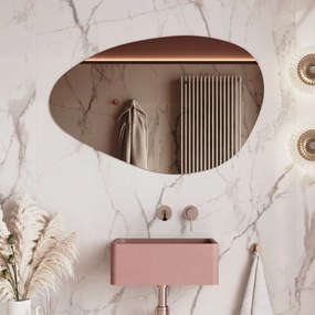 Lustro o nieregularnym kształcie oszlifowane bez podświetlenia MISTRAL | Różne rozmiary | Różne kolory szkła : Kolor tafli szkła - Brąz, Rozmiar - 100 x 50 cm