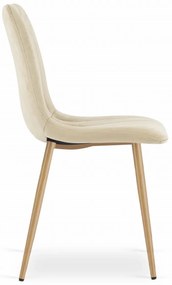 Zestaw jadalniany 1 + 4, biały stół jadalny ADRIA 120x80 cm + kremowe aksamitne krzesło LAVA