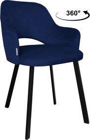 Krzesło Milano tkanina Welur noga metalowa : Kolor nogi - Czarna profil, Kolor tkaniny - VELVET - MG16, Typ siedziska - Siedzisko obrotowe 360°