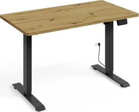Biurko elektrycznie do pracy na stojąco dąb artisan + czarny H4-E28