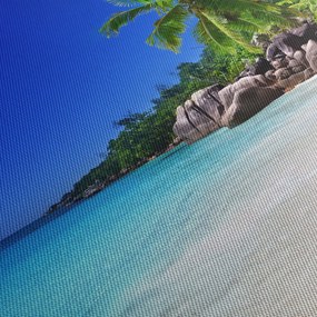 Obraz plaży na wyspie Praslin (125x70 cm)