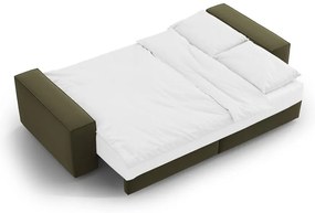 Zielona aksamitna rozkładana/ze schowkiem sofa 247 cm Jodie – Micadoni