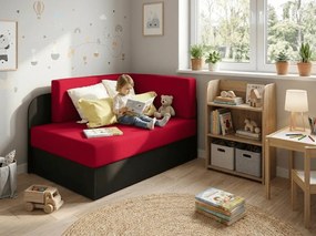Mała rozkładana sofa ROSA, czerwona/czarna