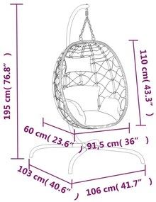 Wiszący fotel ogrodowy typu kokon taupe - Everol