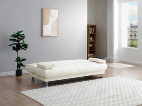 Kanapa z prostym mechanizmem rozkładania MAXIME z ekoskóry - Kolor: biały