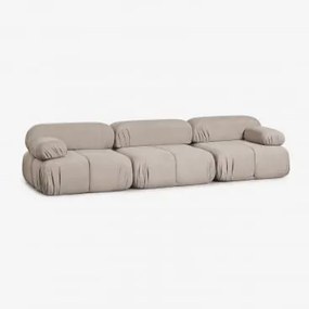 Sofa Modułowy 3-częściowy Z Bouclé Pakowany Próżniowo Kendall Bukla Czekoladowy Brąz - Sklum