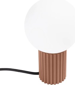 Jasnobrązowa lampa stołowa ze szklanym kloszem (wysokość 19 cm) Orbital – Sollux