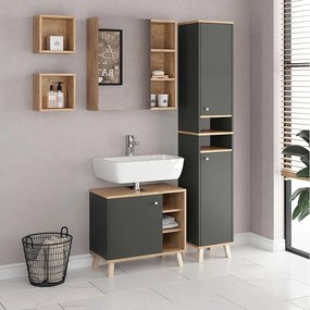 Zestaw mebli łazienkowych antracyt 62x32x54 senyo