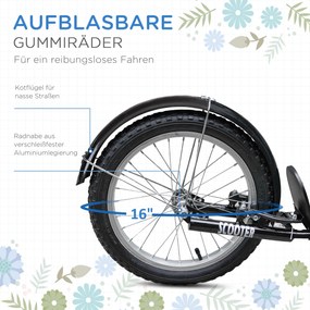 HOMCOM Hulajnoga dziecięca od 5 do 12 lat regulacja wysokości niebieski czarny