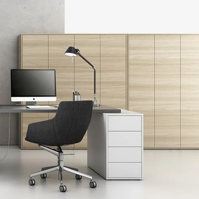 Szafa biurowa na dokumenty BLOCK, 4 drzwi, 800 × 400 × 1748 mm, dąb naturalny