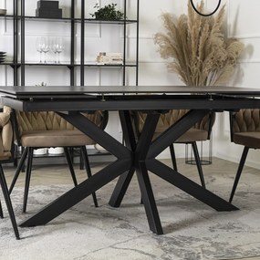 Stół Prostokątny Rozkładany BRUNO 160-240 cm Ceramiczny Czarny do Salonu Nowoczesny Loft