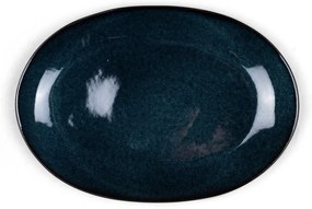 Czarno-niebieski kamionkowy talerz Gastro Dark Blue/Black – Bitz