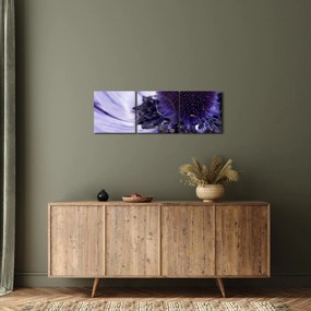 Obraz - Fioletowy kwiat (z zegarem) (90x30 cm)