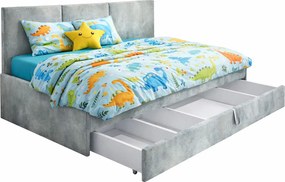 Popielata sofa z szufladą na pościel H6-P63