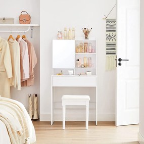 Biała nowoczesna toaletka z lustrem T6-L20