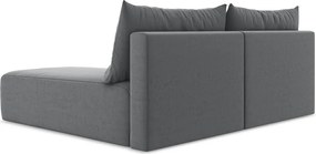 Szary aksamitny rozkładany/ze schowkiem narożnik (prawostronny/z szezlongiem) Kalena – Makamii