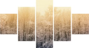 Obraz mroźnego lasu (125x70 cm)