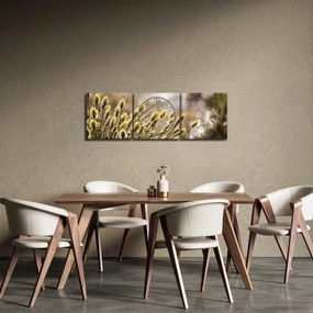 Obraz - Zieleń (z zegarem) (90x30 cm)