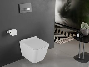Mexen Cube miska wc Rimless z deską wolnoopadającą slim, duroplast, biała połysk - 30924000
