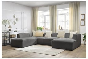 Ciemnoszary narożnik modułowy z materiału bouclé (lewostronny/w kształcie litery U) Megeve – Bobochic Paris