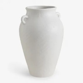 Wazon Ceramiczny Z Uchwytami ↑37 Cm Garazi Biała - Sklum