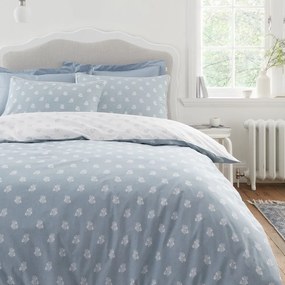 Biało-niebieska bawełniana pościel dwuosobowa 200x200 cm Esme Floral – Bianca