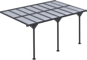 Outsunny pergola ogrodowa aluminiowa regulowana altana 435x302 cm ochrona przed słońcem szara nowoczesna do ogrodu | Aosom PL