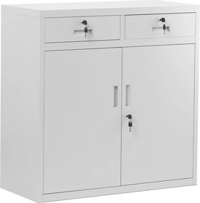 Szafka biurowa z szufladami i drzwiami Lena 90x40x90 cm szara