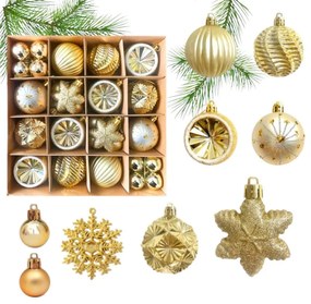 Zestaw ozdób świątecznych STARLING złoty, 40 szt.