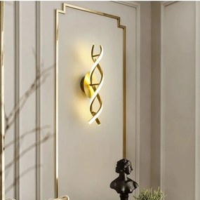 Kinkiet lampa wisząca LED spirala metalowa AT80-2KL-Gold