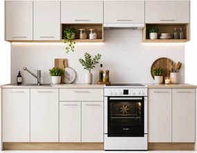 Komplet mebli kuchennych kaszmir + dąb cremona P2-L78
