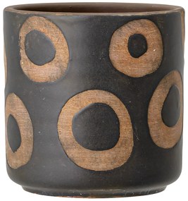 Czarna terakotowa doniczka Bloomingville Avo, wys. 12 cm