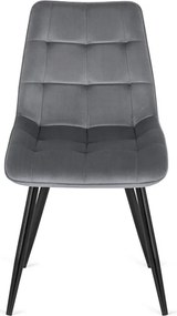Krzesło Tapicerowane do Jadalni RIO Szare Welurowe Nowoczesne Loft