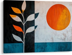 Obraz - Abstrakcja rośliny i słońca (70x50 cm)