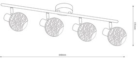 Lampa sufitowa kaszmir DEX 4xE14
